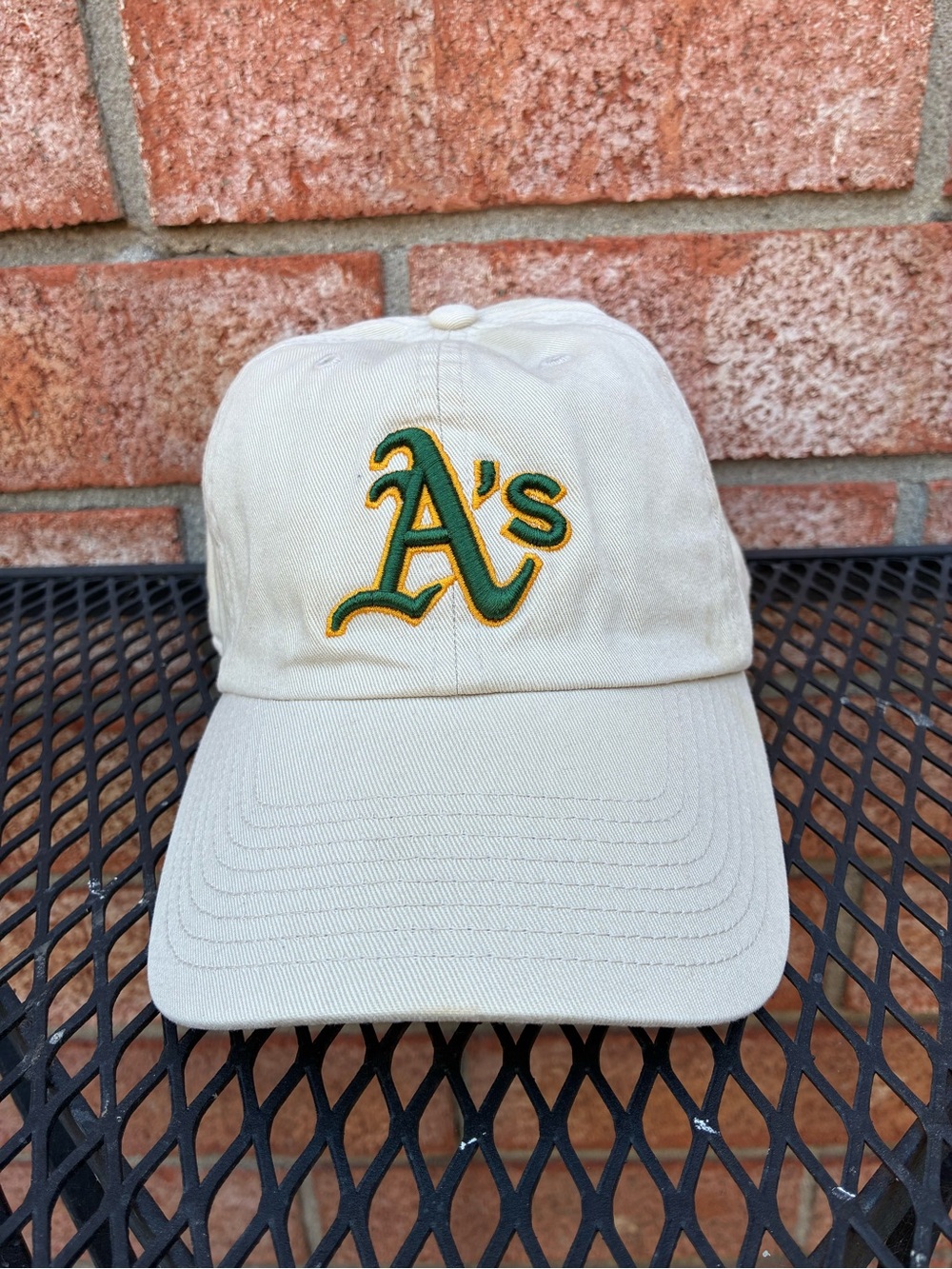 Oakland A's Beige Baseball Cap with Embroidered Logo